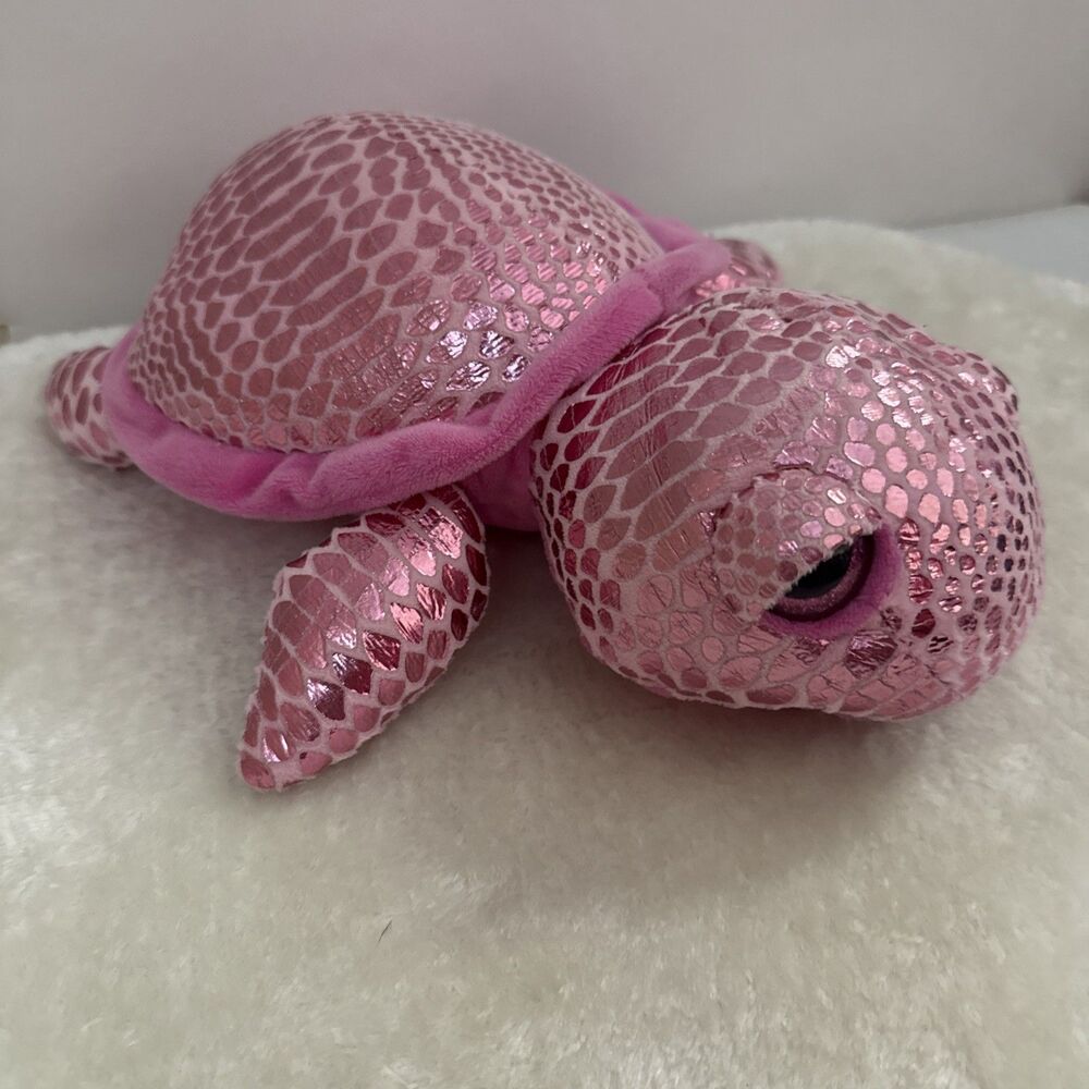 KellyToy Plush 13" Pink Sea Turtle Sparkle Big Eyes Toy Stuffed Animal Ocean
